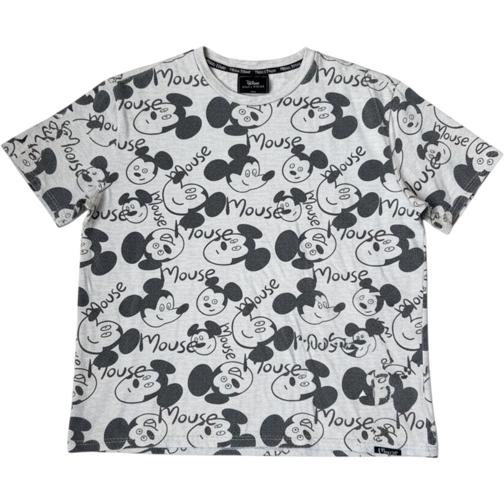 Disney Artist Series Mickey Mouse All Over Print T-Shirt Gray Mens XL